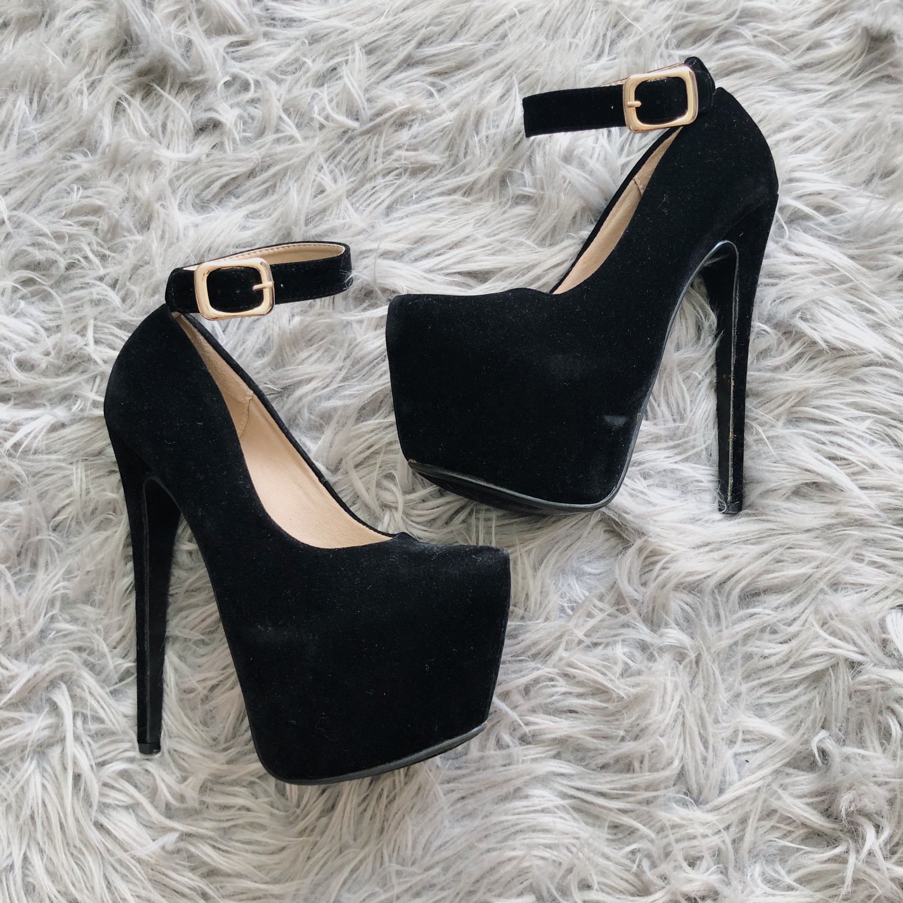 Baby Girl Black Soft Platform Heels