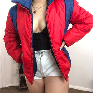 Swing West Red & Blue Puffer Outdoor Jacket