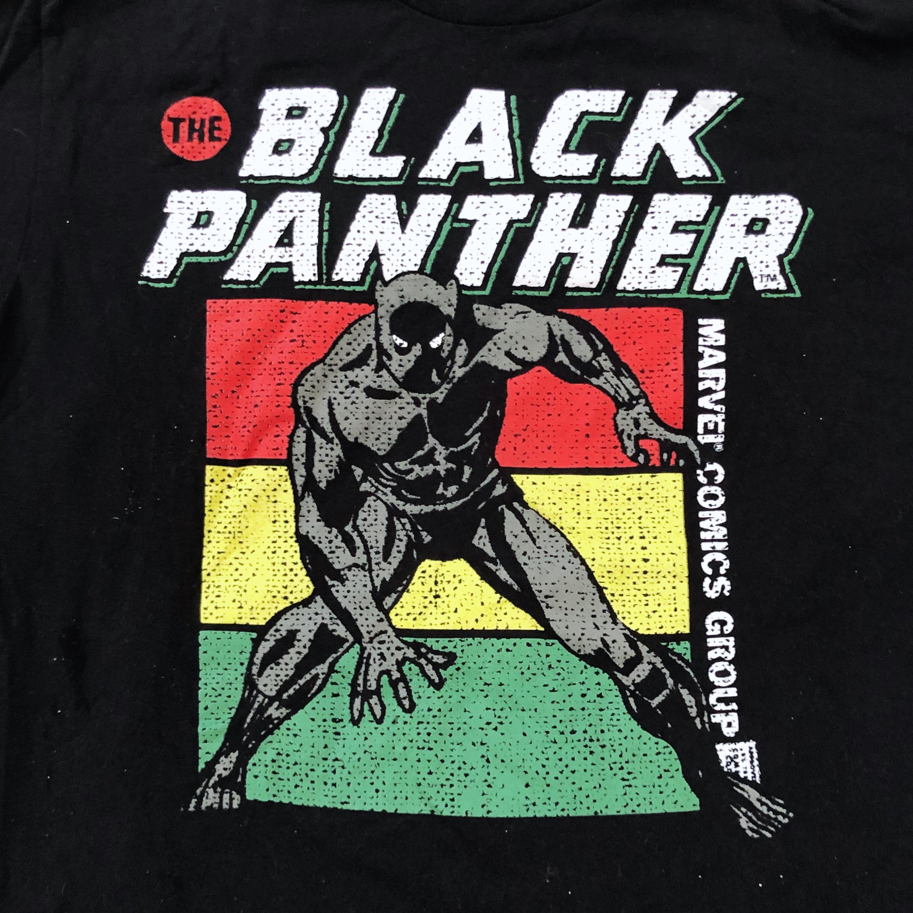 The Black Panther Vintage Comic Graphic Black Short Sleeve T-Shirt