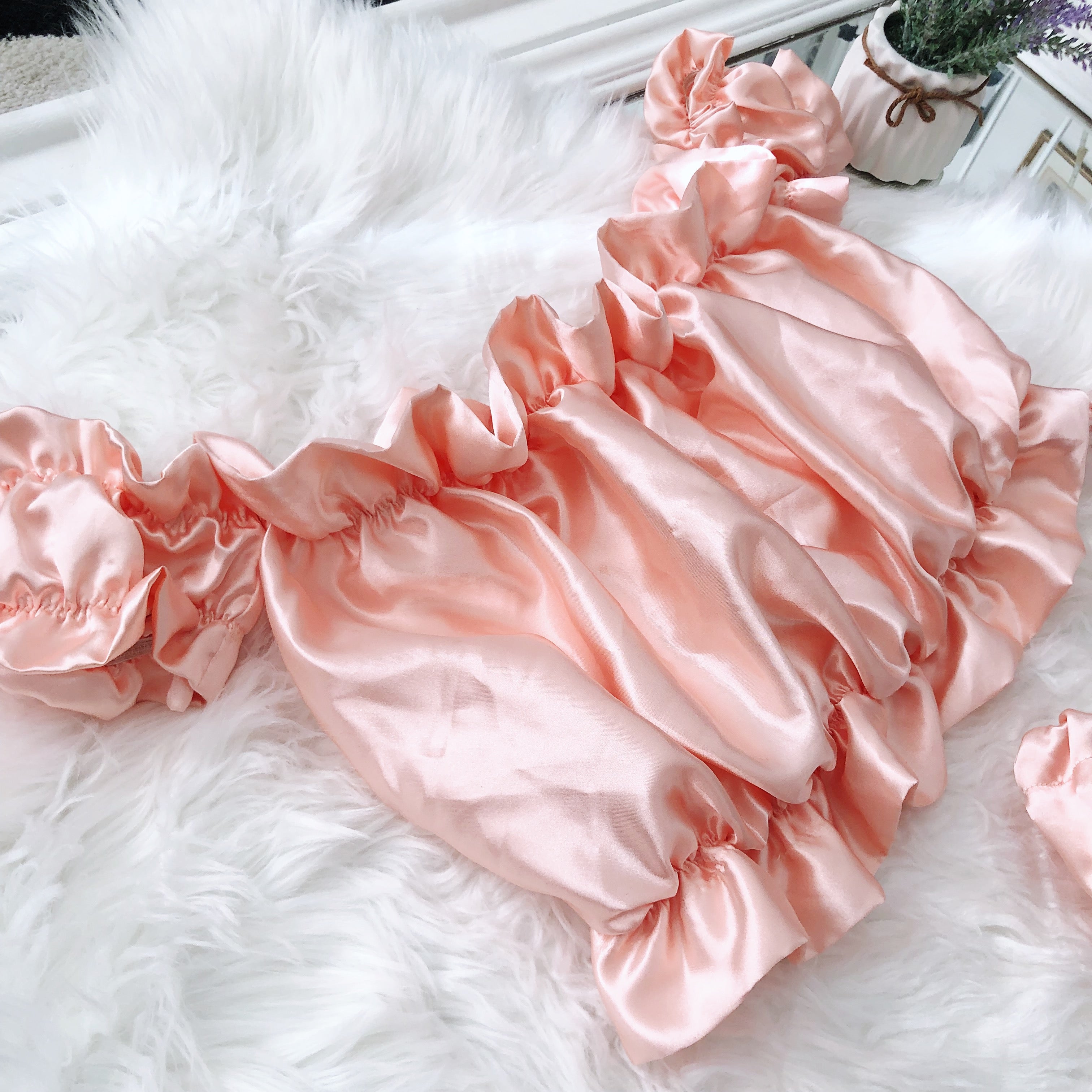 Peach Off The Shoulder Crop Top and Highwaisted Shorts 2 Piece Set