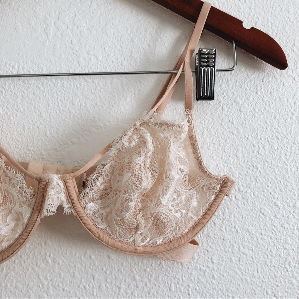 Nude Lace Cut Out Bralette