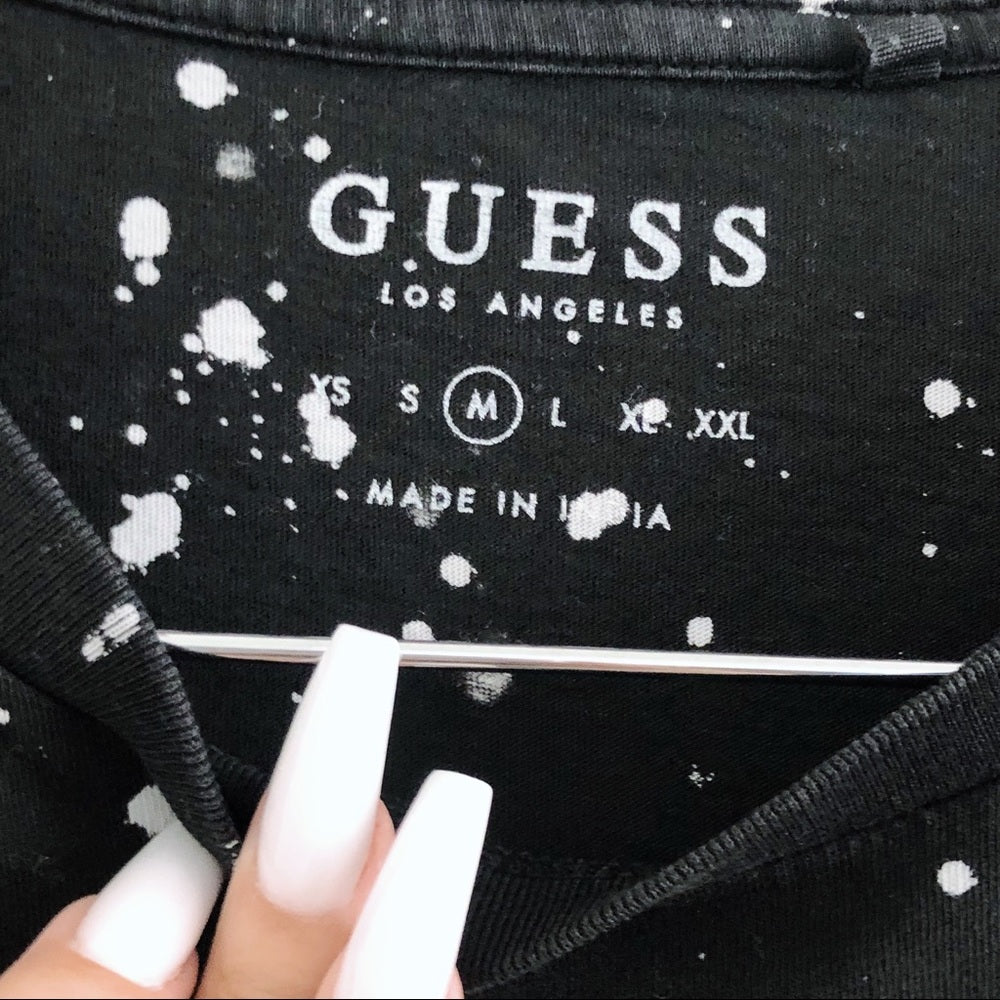 Black Acid Wash Guess by Los Angeles T-shirt