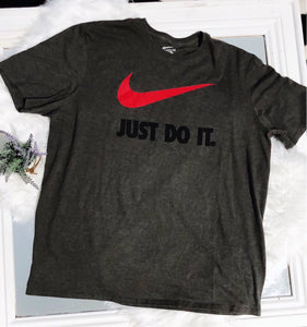 Just Do It Nike Charcoal Logo Short Sleeve T-shirt