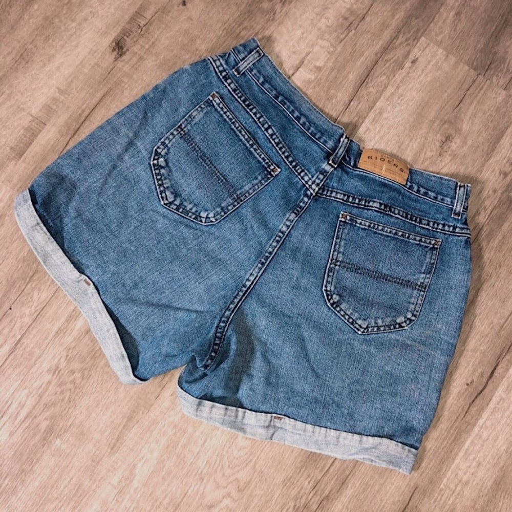 Denim Blue Riders by Lee Rolled Cuff Shorts