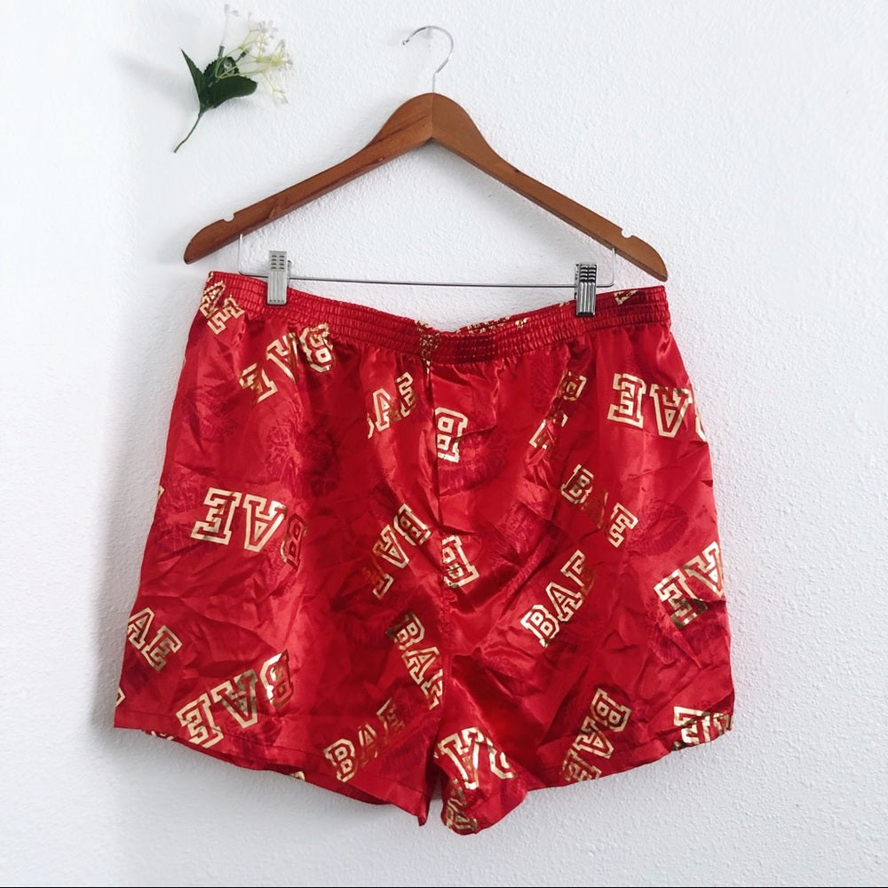 Unisex Red & Gold Top Drawer Bae Boxing Shorts