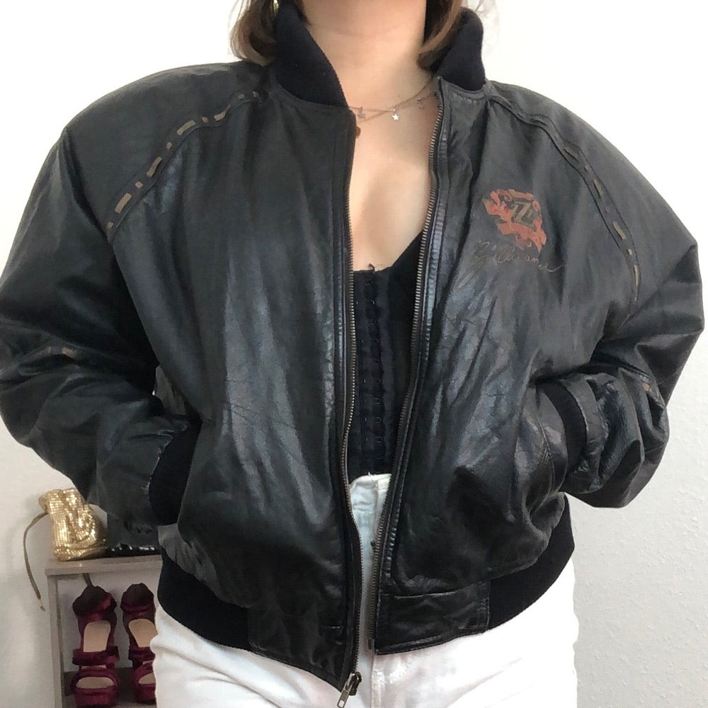 Z. Cavaricci Black Vintage Leather Jacket