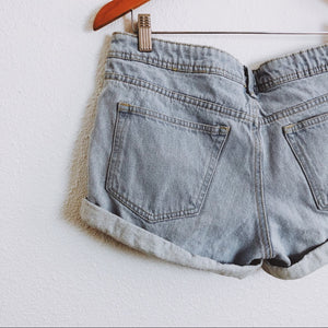 Skinny Low Waist Rolled Cuff Jean Shorts