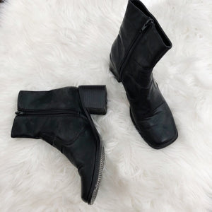 Always Hustling Black Ankle Square Chunky Heeled Boots