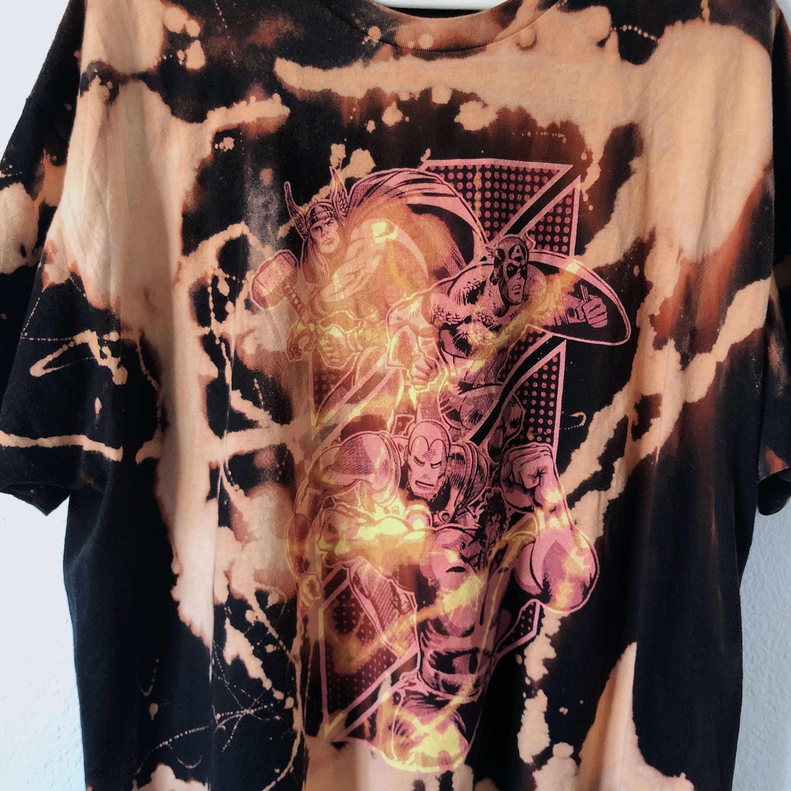 Custom Acid Dripped Marvel Comic Vintage Tee