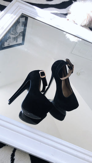 Black Delicacy High Heel Platform Pumps