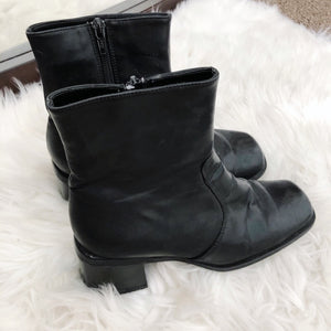 Always Hustling Black Ankle Square Chunky Heeled Boots