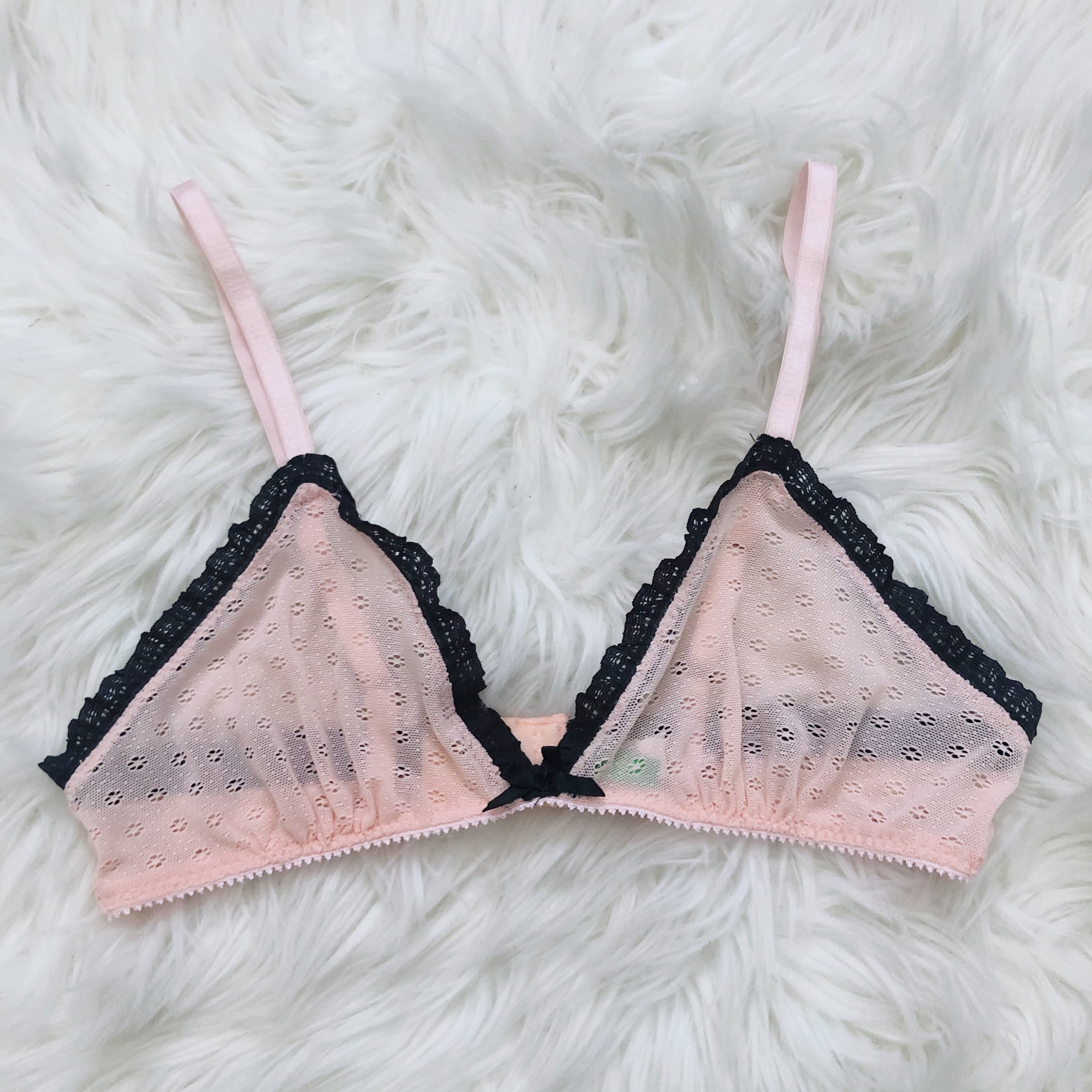 Vintage Vine Pastel Pink Bralette Floral