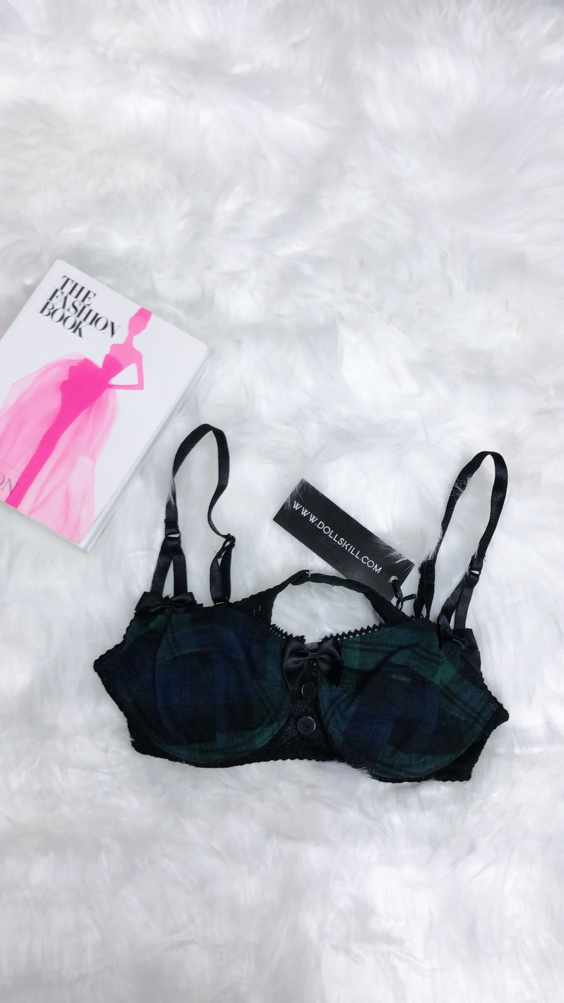 Dolls Kill Jeepers Peepers Plaid Underwire Bra