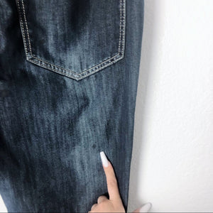 Denim Blvd Crease Design Dark Blue Jean Pants