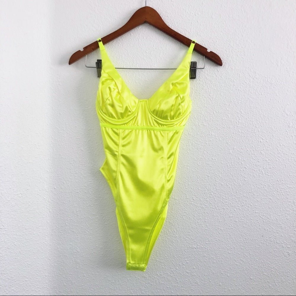 Beautiful Soft Neon Highlighter Yellow Bodysuit