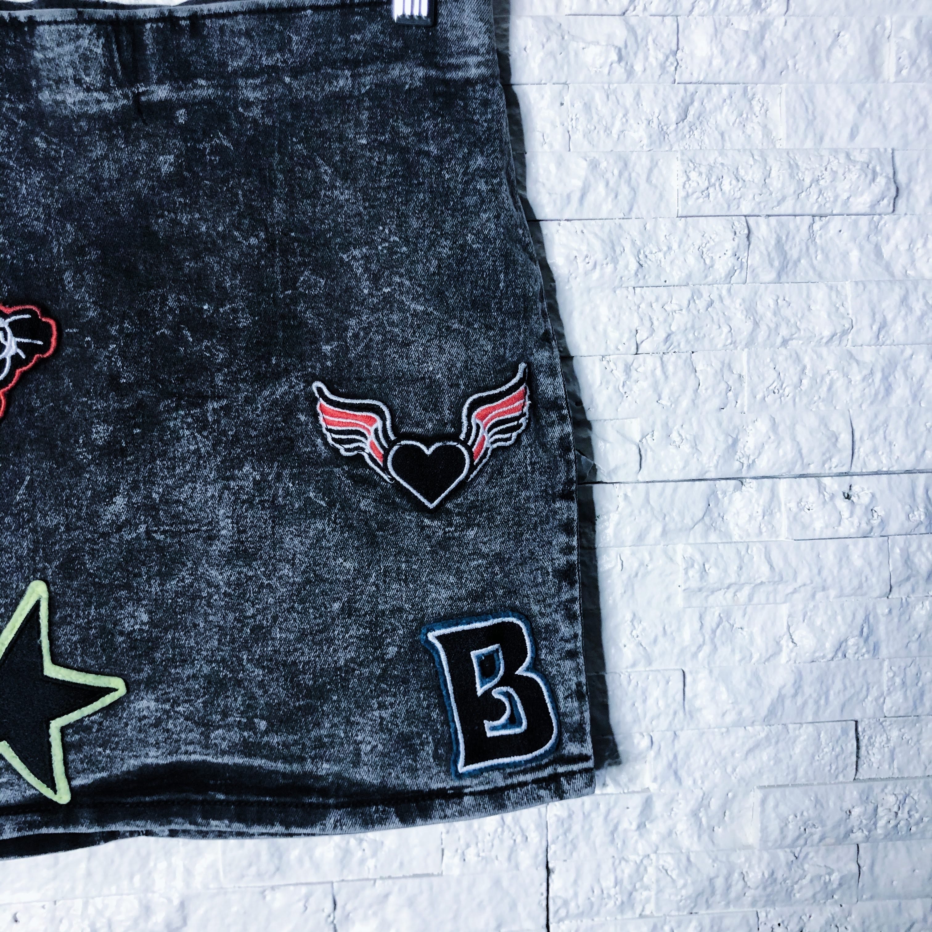 Patched Bae Dark Denim Avis Wash Skirt