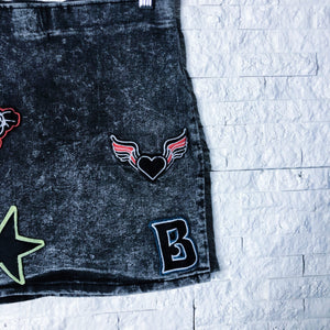 Patched Bae Dark Denim Avis Wash Skirt