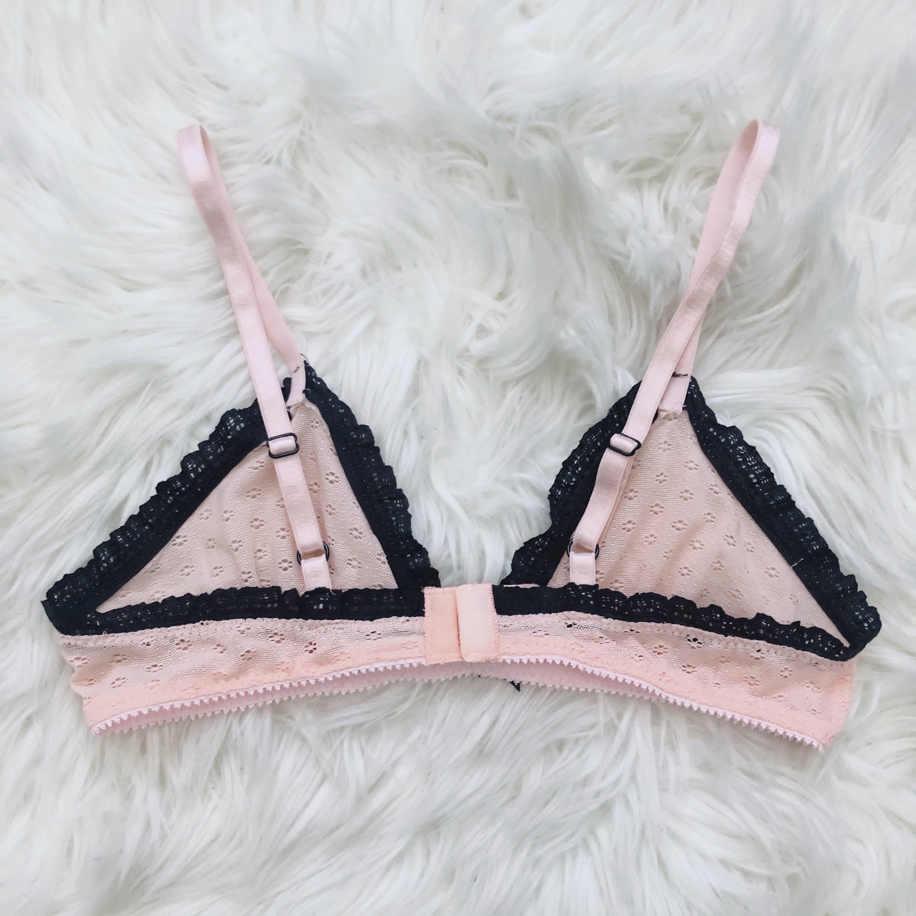 Vintage Vine Pastel Pink Bralette Floral