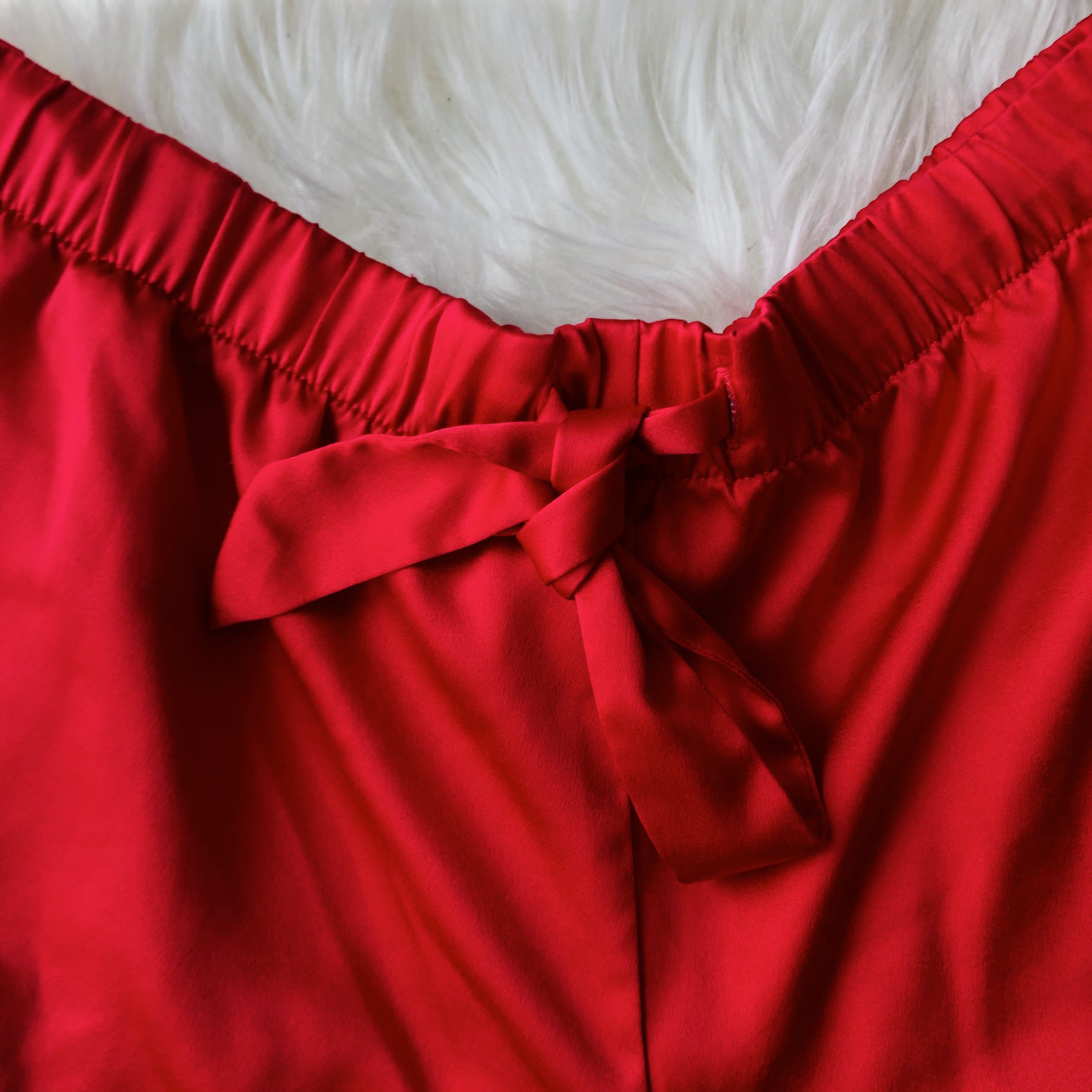 Victoria’s Secret Satin Red Holiday Ruffle Shorts