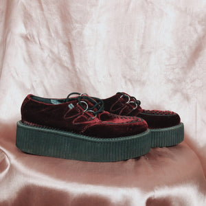 Velvet Burgundy TUK Platform Creepers