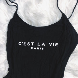 Paris Black Stretchy Bodysuit