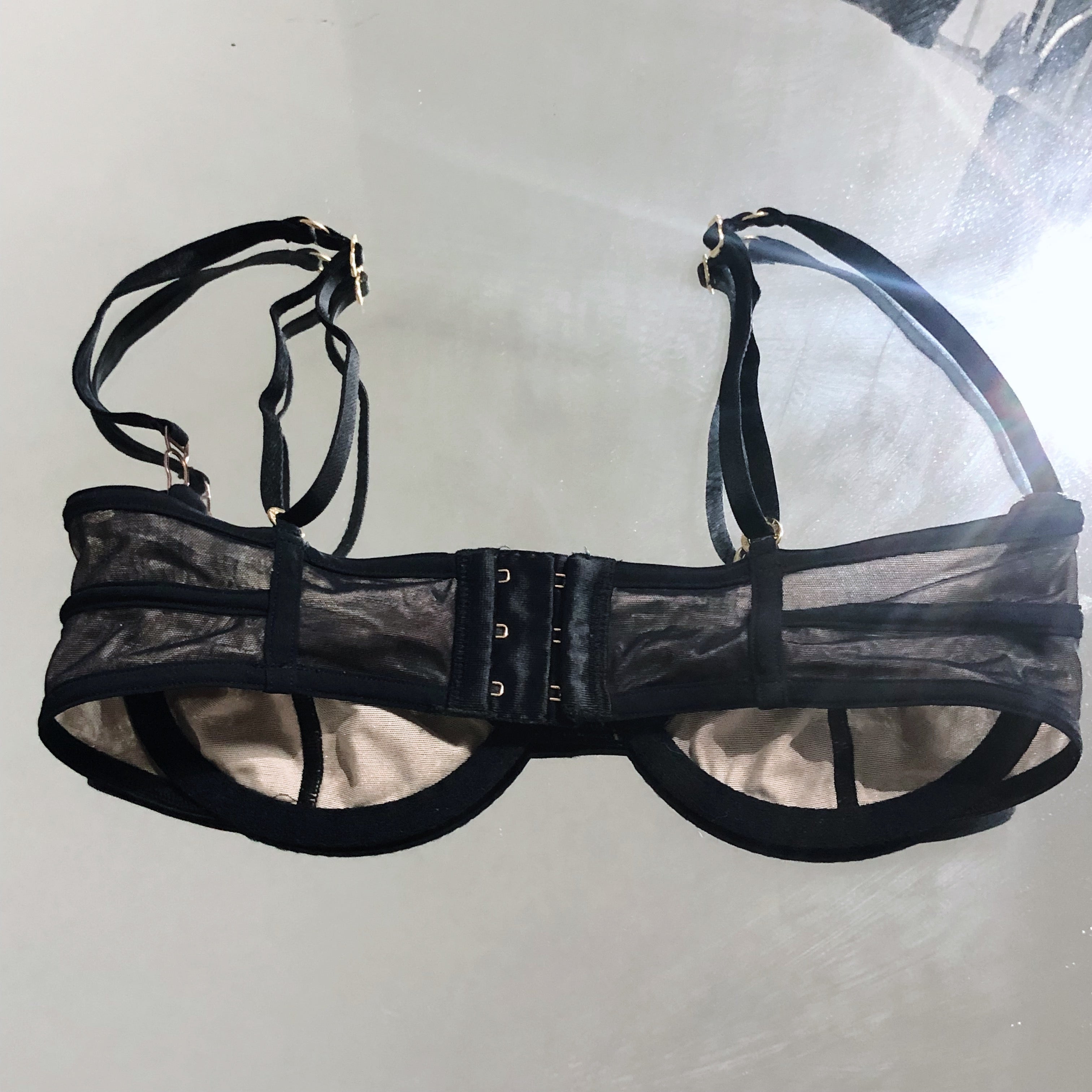 Black and Nude Victoria’s Secret Mesh Bra