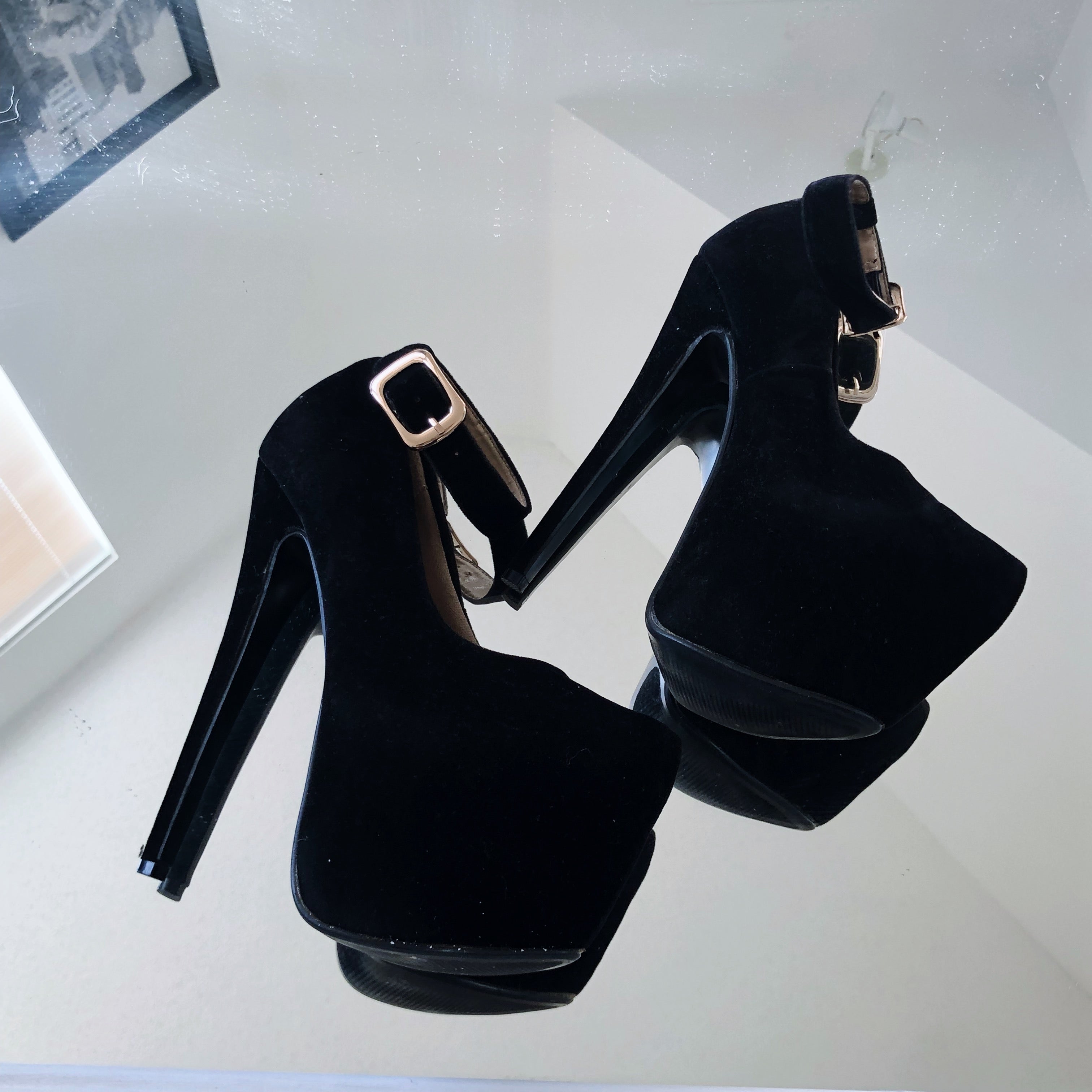 Black Delicacy High Heel Platform Pumps