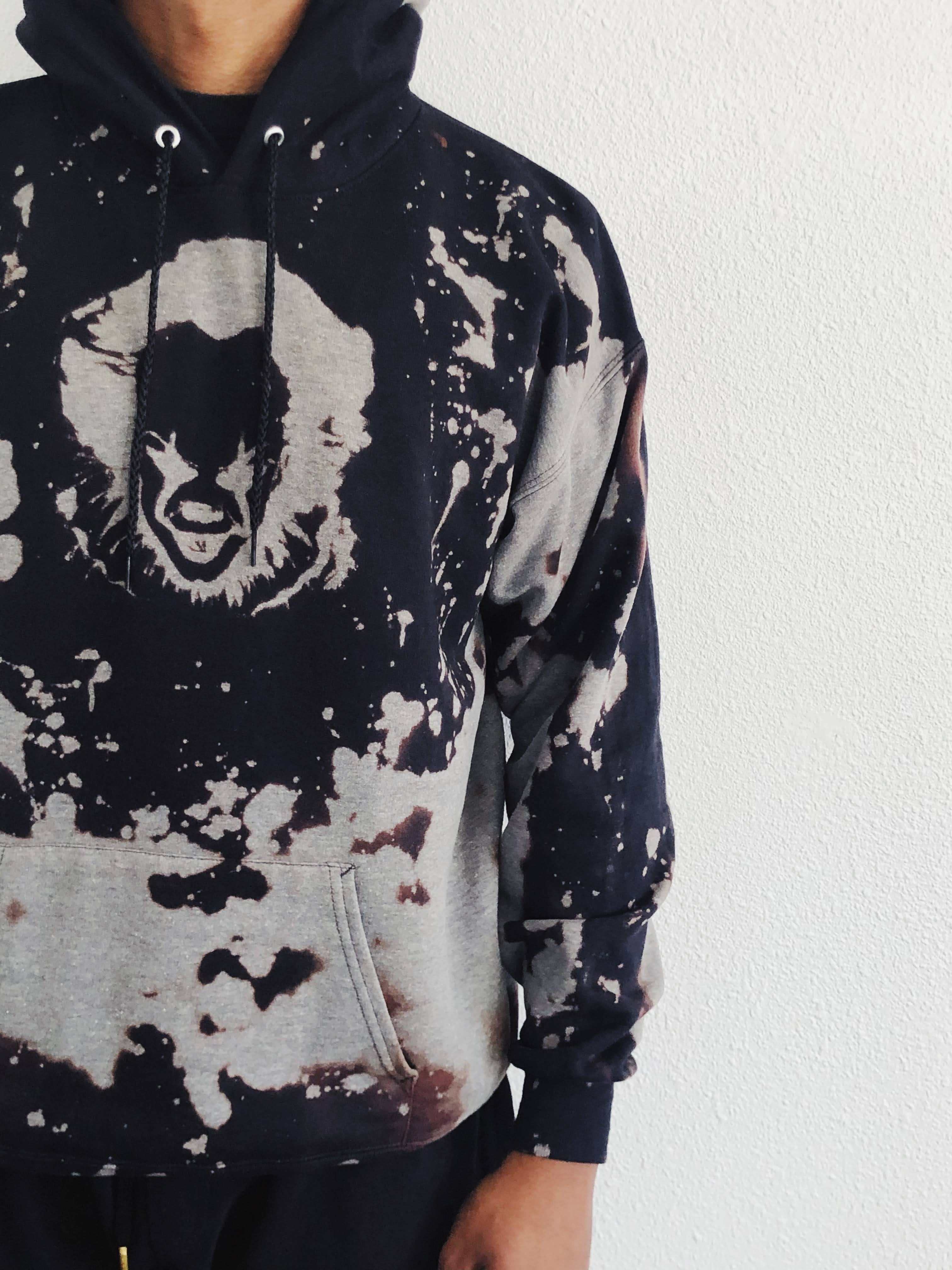 Custom Pennywise Acid Wash Eco Smart Hoodie