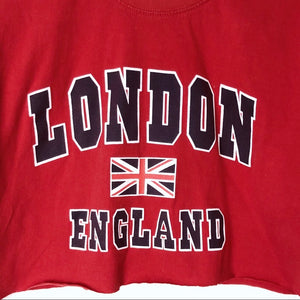 Red London England Flag England Crop Top T-Shirt