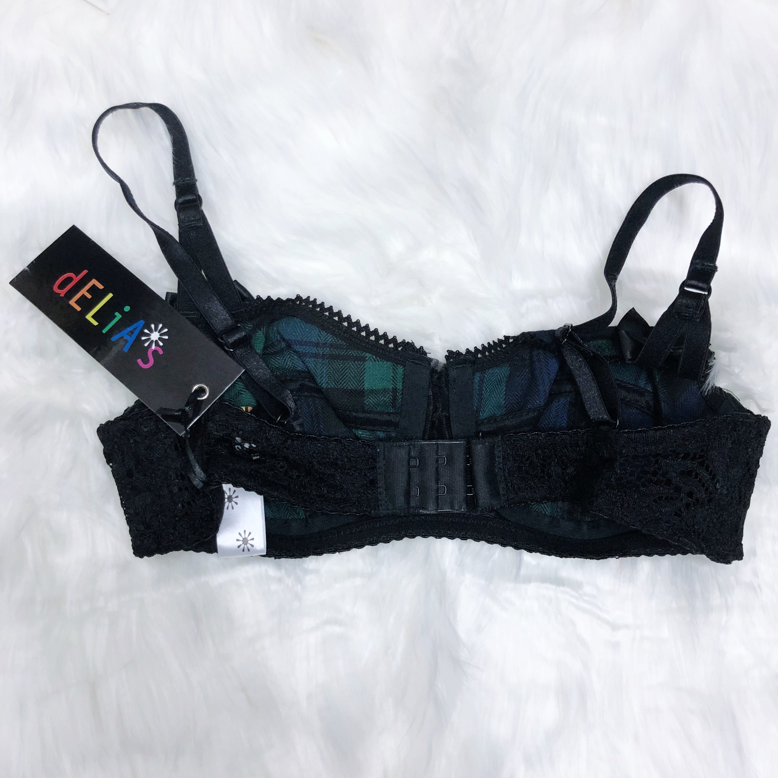 Dolls Kill Jeepers Peepers Plaid Underwire Bra