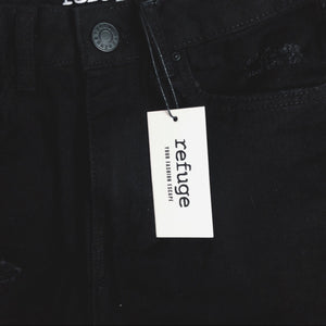 Refuge Black Distressed Denim Mom Pants