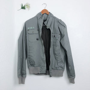 GRAY ZIP UP CUT & SEW UNISEX JACKET