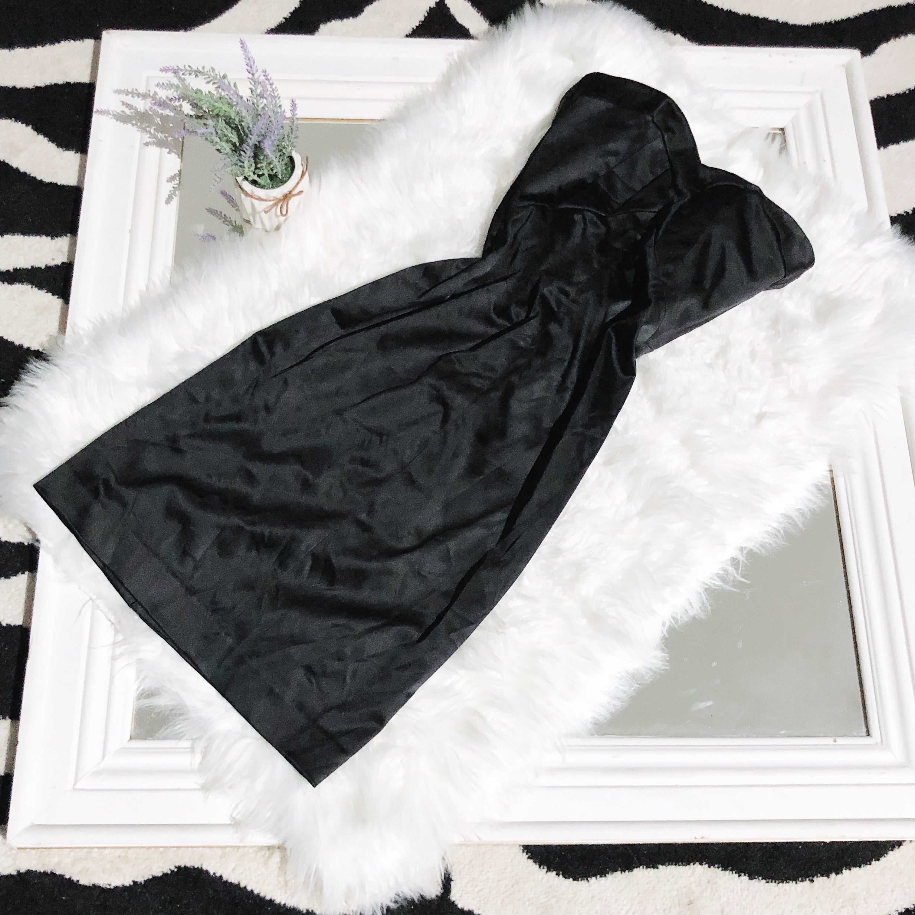 Black Strapless Bebe Midi Dress