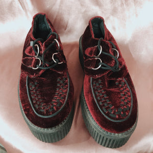 Velvet Burgundy TUK Platform Creepers