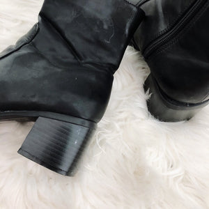 Always Hustling Black Ankle Square Chunky Heeled Boots