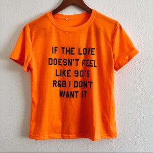 90s Love Orange Baby Tee