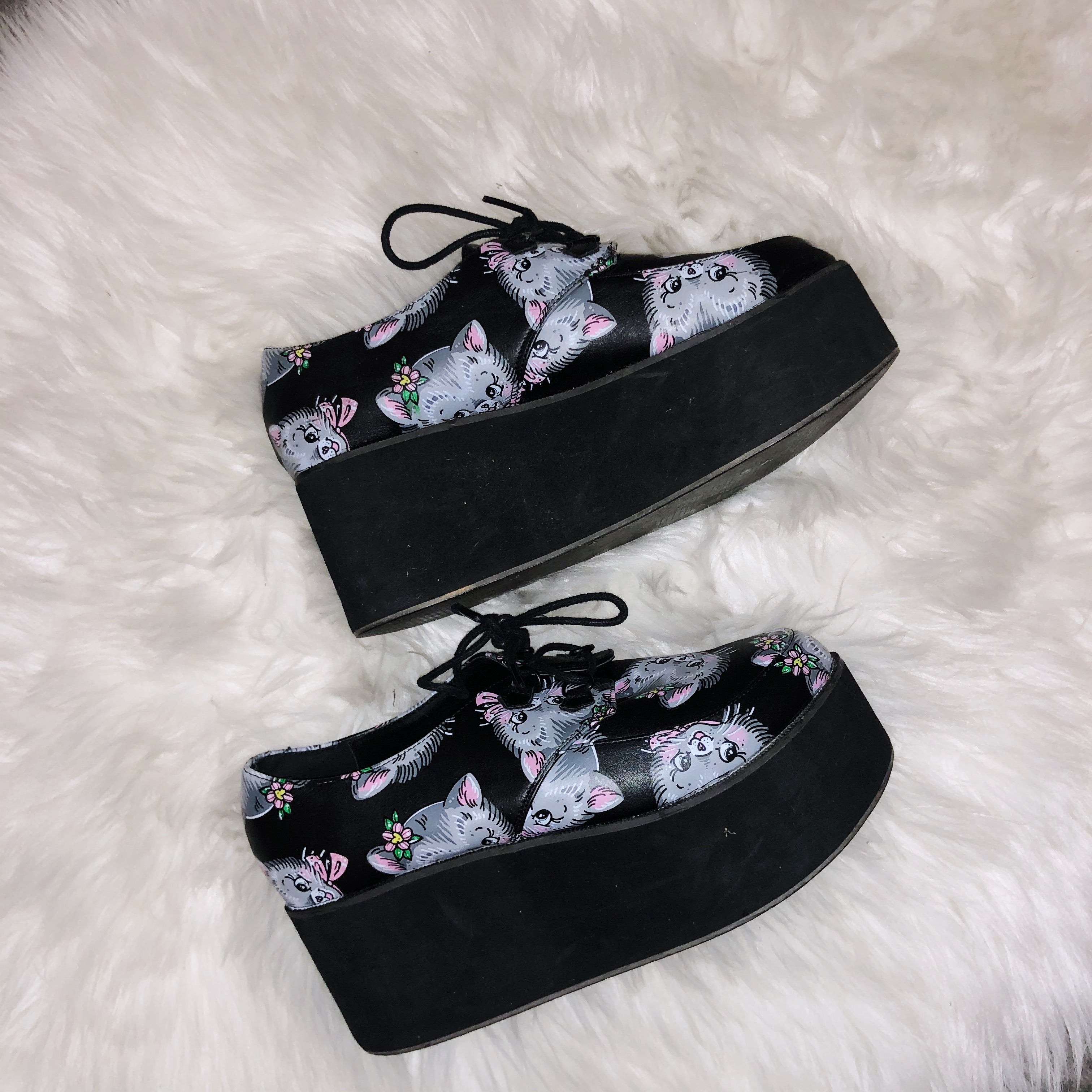 Iron Fist Kitty Lace Up Platform Creeper Sneakers