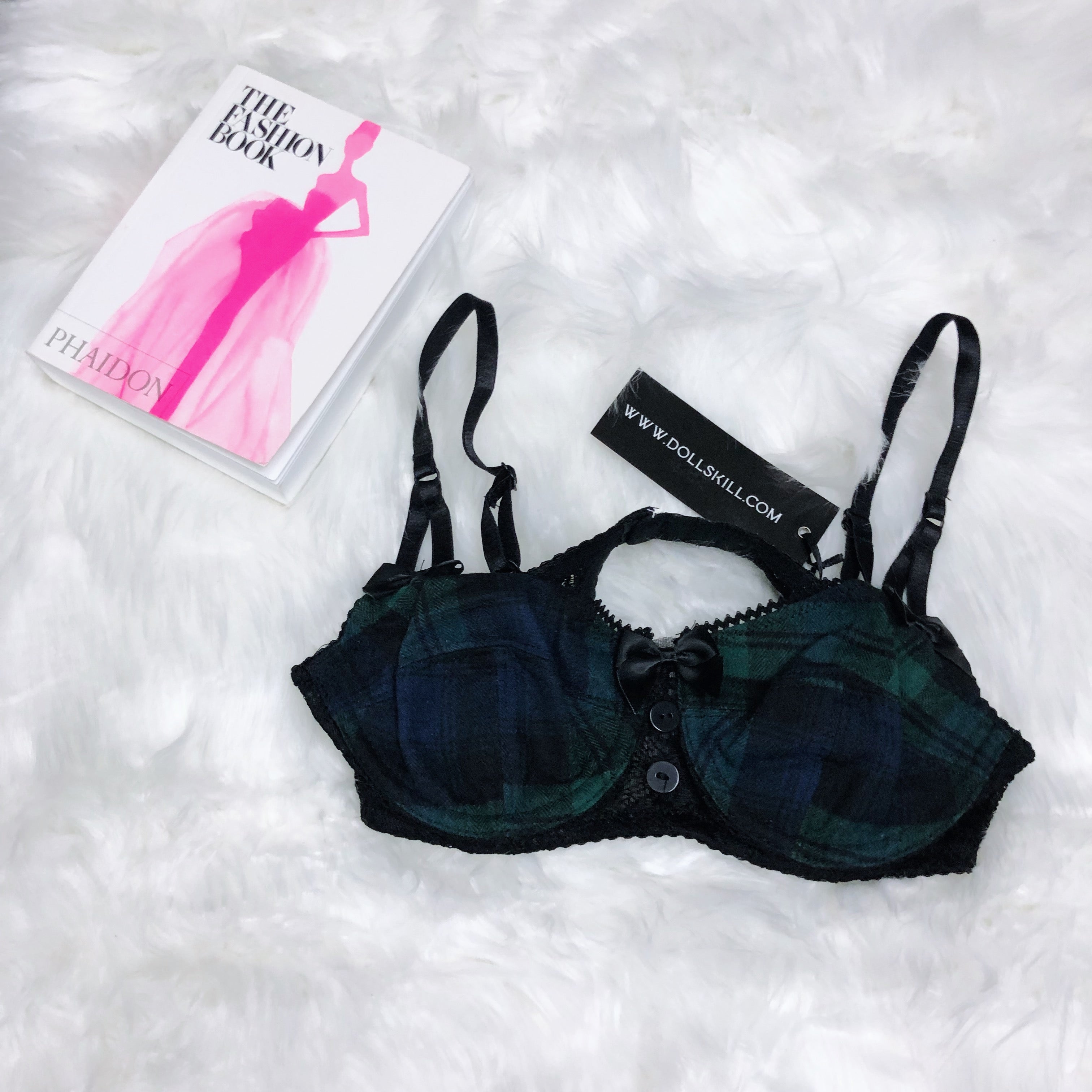 Dolls Kill Jeepers Peepers Plaid Underwire Bra