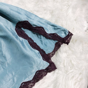 Victoria’s Secret Teal Lace Trim Detailed Lingerie Slip Dress