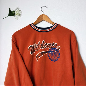 Vintage Orange Wildcats Crewneck Longsleeve Sweater