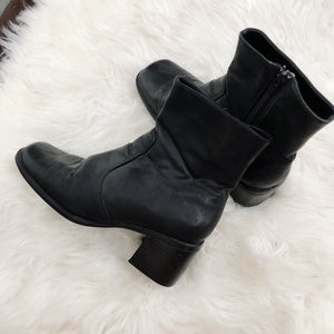 Always Hustling Black Ankle Square Chunky Heeled Boots