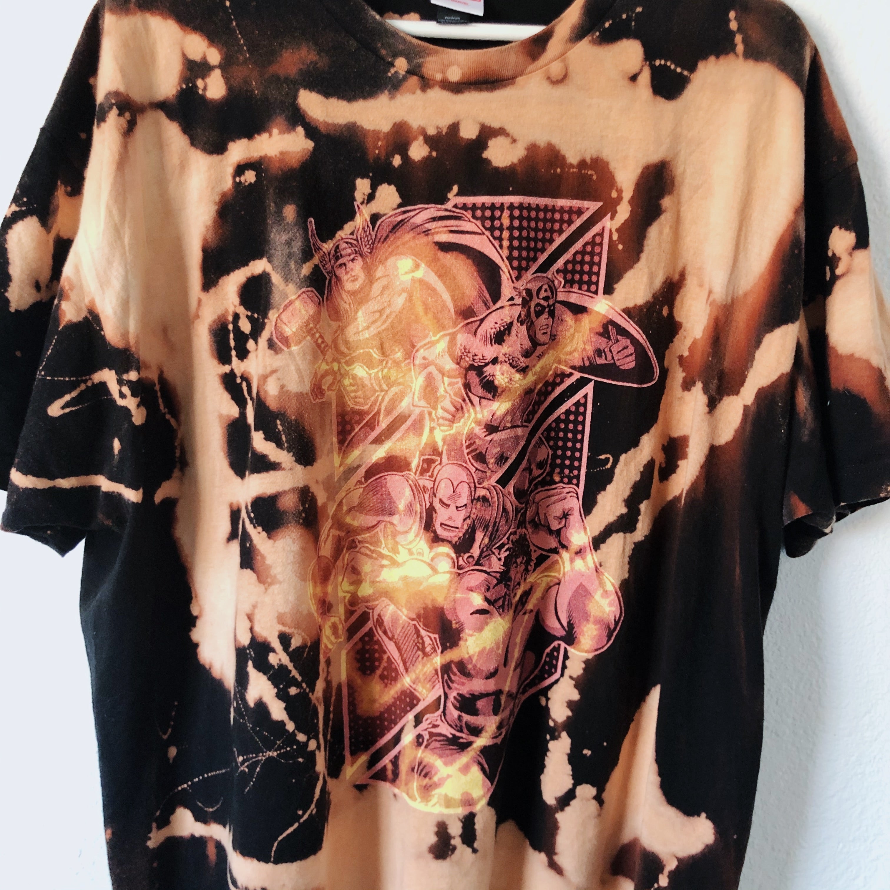 Custom Acid Dripped Marvel Comic Vintage Tee