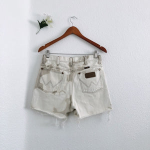 Bleached Acid Wash Tan Wrangler Shorts