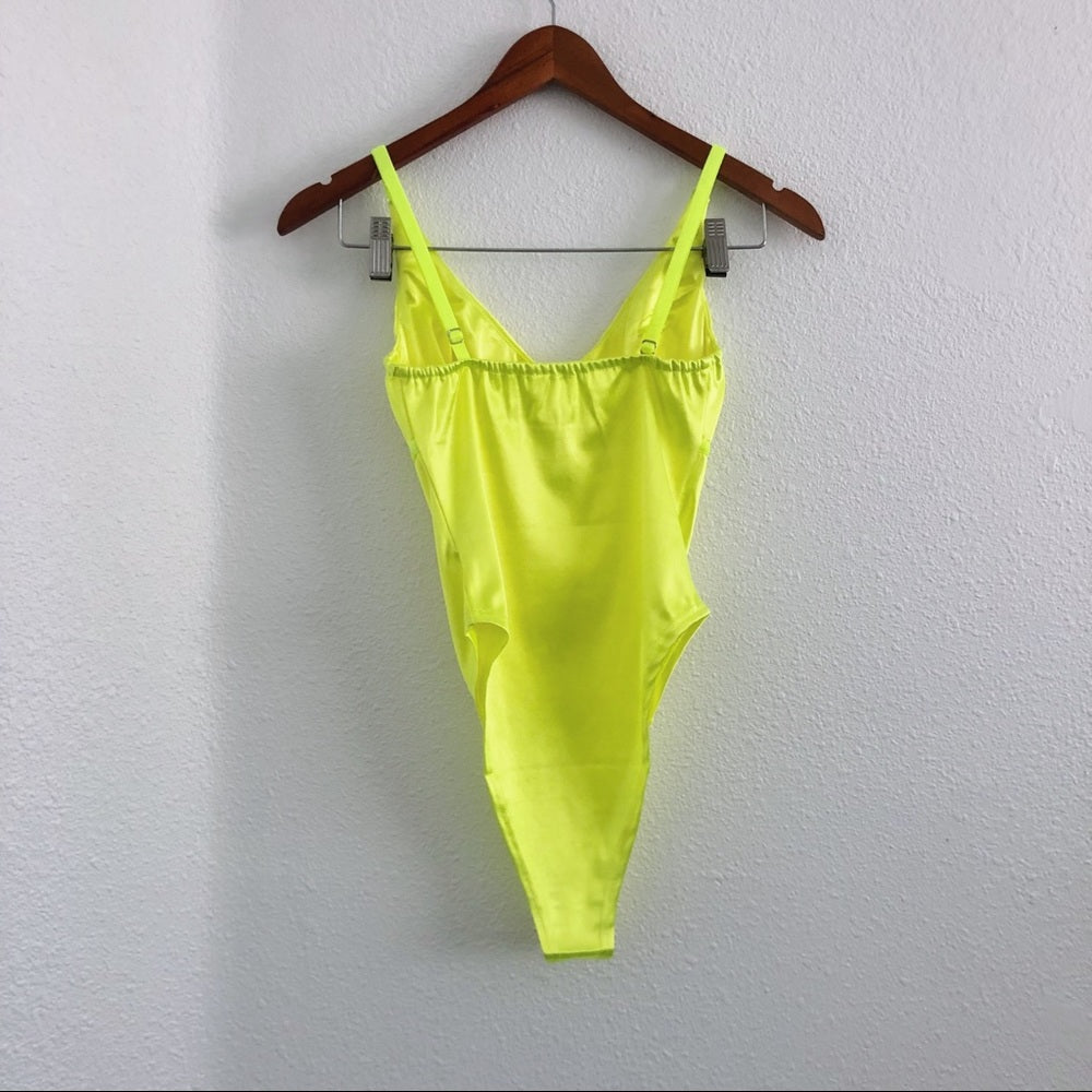 Beautiful Soft Neon Highlighter Yellow Bodysuit