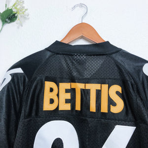 NFL Onfield Reebok Bettis 36 Steelers Black and Yellow Football  Jersey