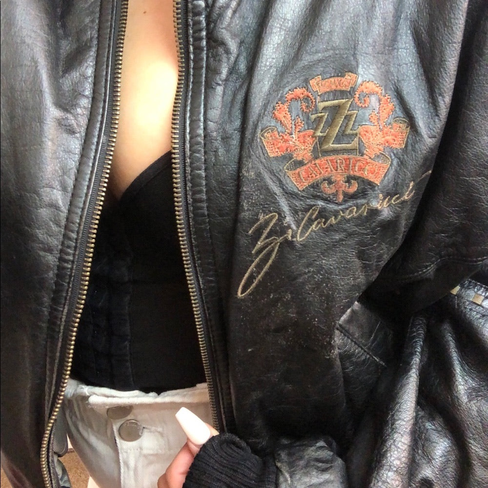 Z. Cavaricci Black Vintage Leather Jacket