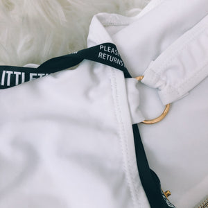 Cloud 9 Pretty Little Thing White Zip Up Bodysuit