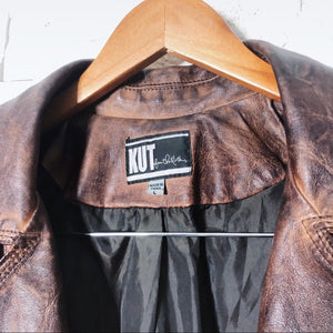 Vintage Brown Kut Leather Jacket