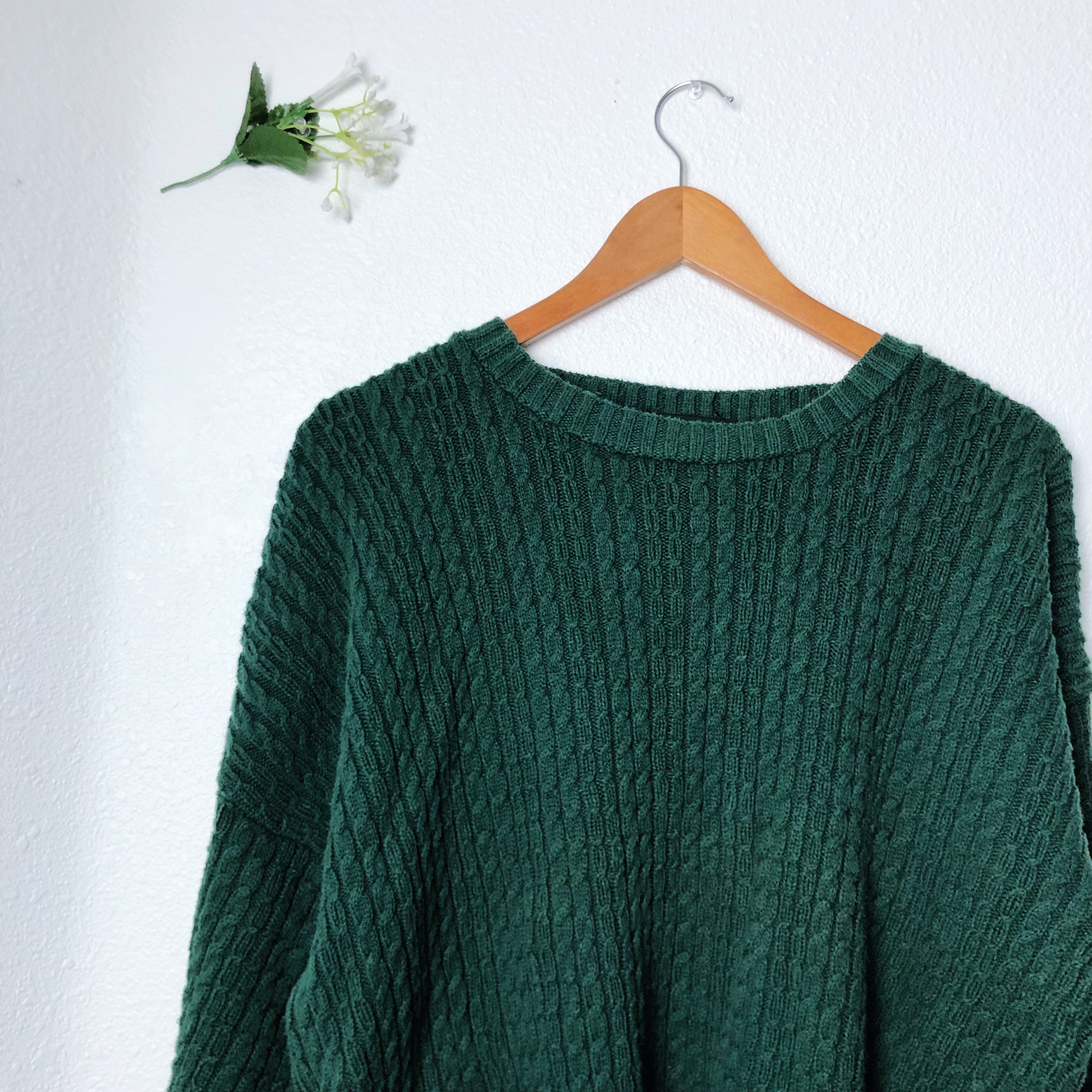 Vintage 80s Forrest Green Knit Sweater