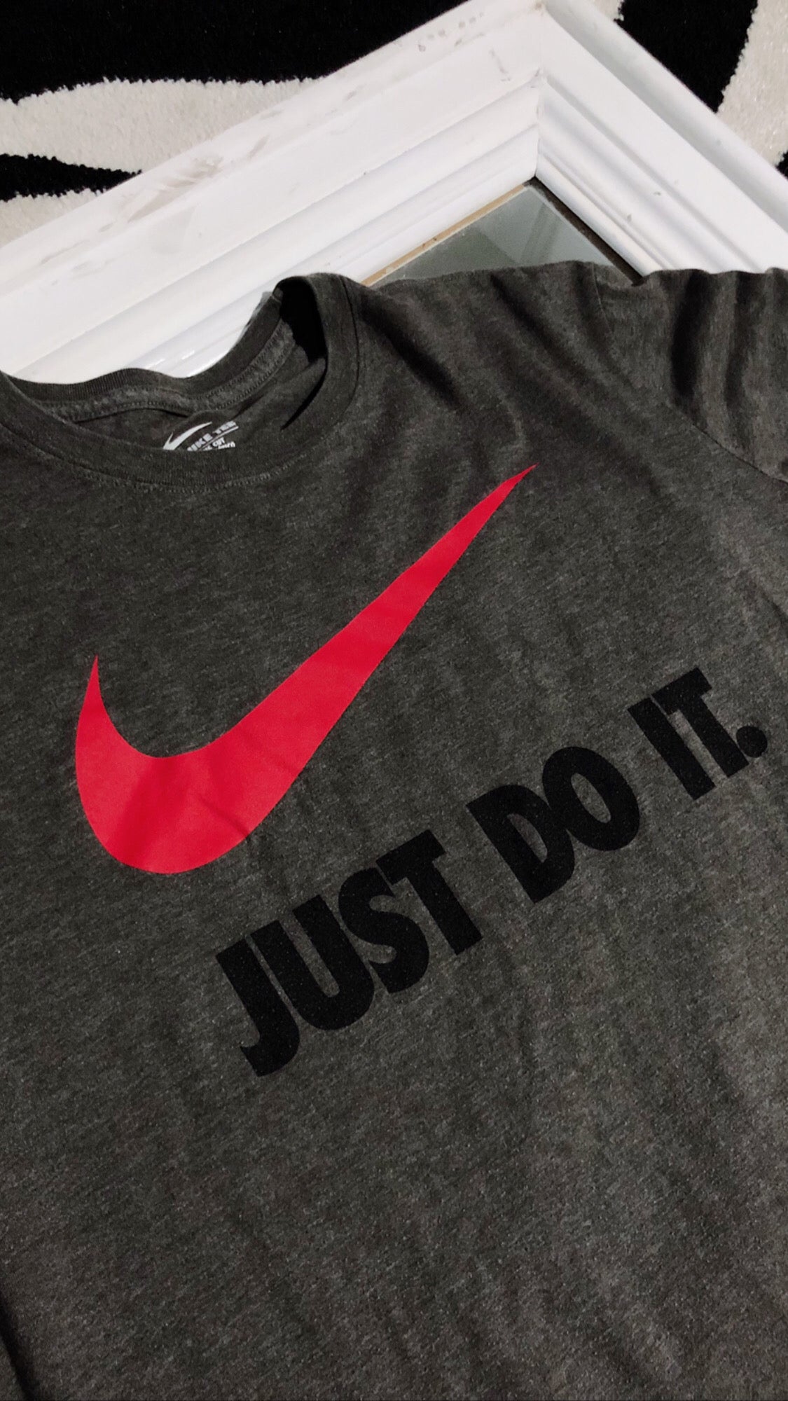 Just Do It Nike Charcoal Logo Short Sleeve T-shirt